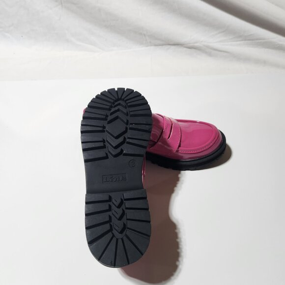 Link Girls Glossy Pink Loafers – Size 3 – Bold Statement Style - Picture 10 of 10